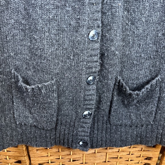 Woolrich Size XL Gray Lambs Wool Blend Sheep Short Sleeve Cardigan Sweater XL - Picture 5 of 13